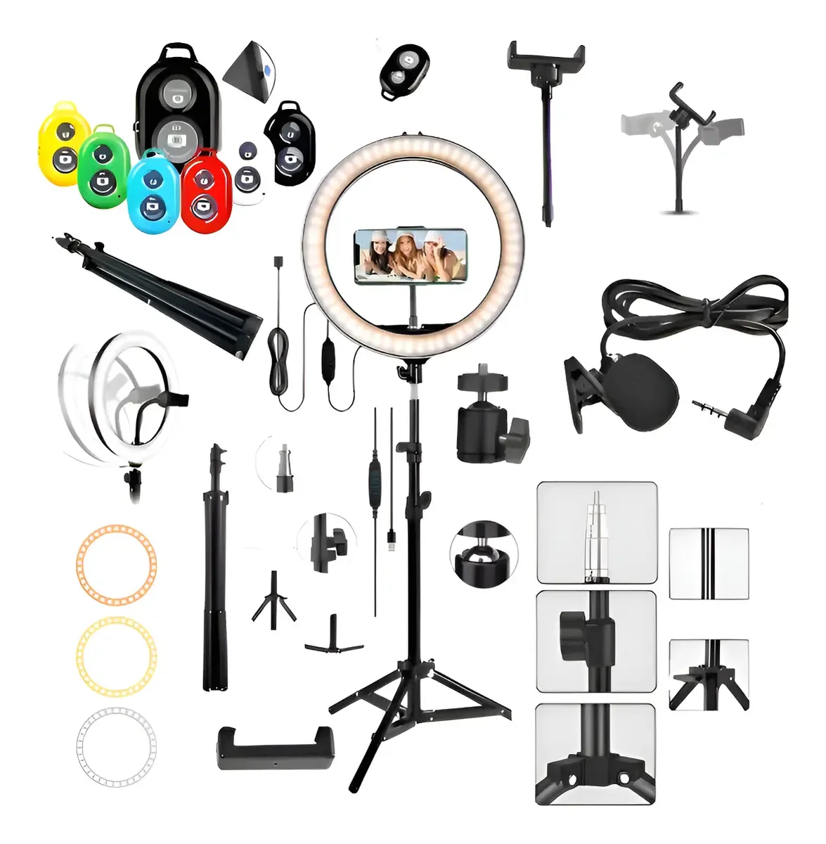 Ring Light Profissional com Tripé e Microfone